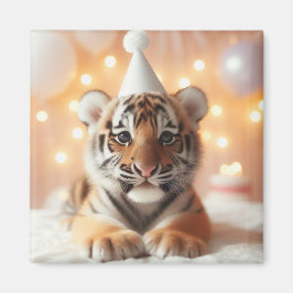 Cute Baby Reveal Neutralt Gult Baby Tiger Magnet