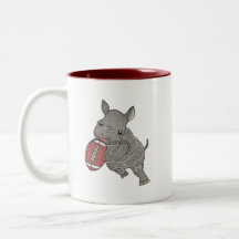 Cute Baby Rhino American Football Namn Mugg