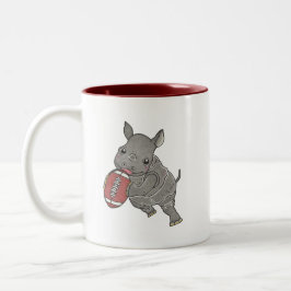 Cute Baby Rhino American Football Namn Mugg