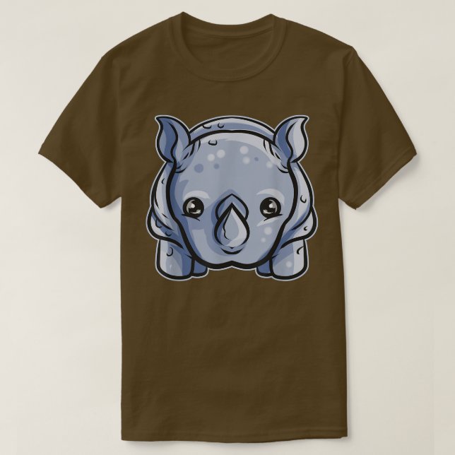 Cute Baby Rhino T Shirt (Design framsida)