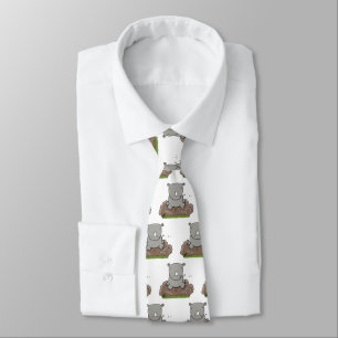 Cute baby rhino tecknad illustration slips