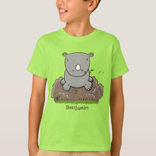 Cute baby rhino tecknad illustration t shirt