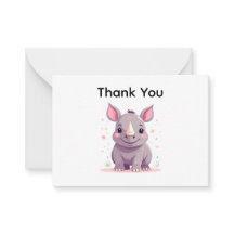 Cute Baby Rhino Tecknad Illustration Tack