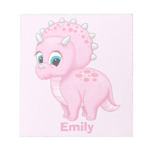 Cute Baby Rosa Triceratops Dinosaur Anteckningsblock