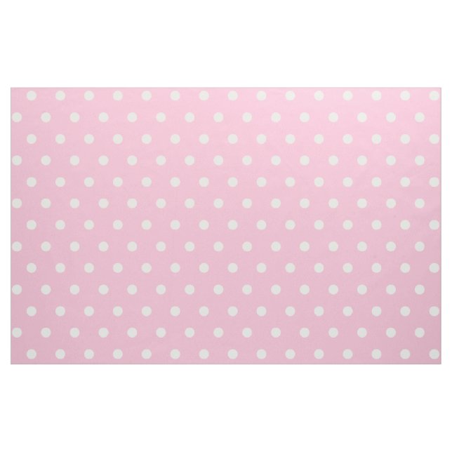 Cute Baby Rosa White Retro Polka dots Mönster DIG Tyg (Yard)