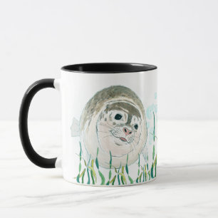 Cute baby säl färg illustration Bra Morgon Mugg