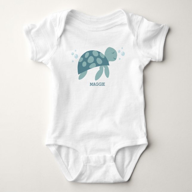 Cute Baby Sea Turtle Onsie T-Shirt (Framsida)