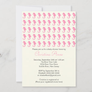 Cute Baby Seahorse Girl Baby Shower-inbjudningar Inbjudningar