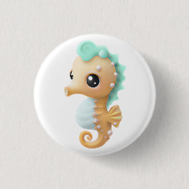 Cute baby seahorse i Teal and White Knapp
