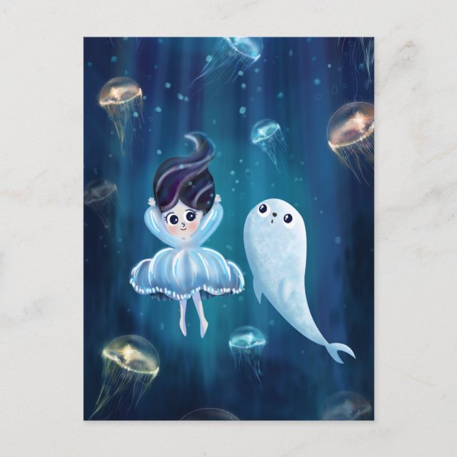 Cute Baby Seal Vykort (Framsida)