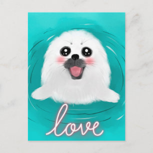 Cute Baby Seal Vykort