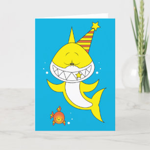 Cute Baby Shark Tecknad Kort