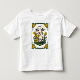 Cute Baby Sheep Surrounded By Yellow Daffodils T Shirt