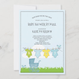 Cute Baby Shower Baby-dräkt på kläder Inbjudningar