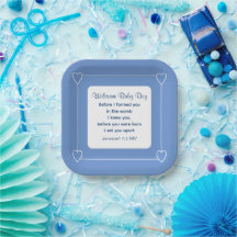 Cute Baby Shower Bible Verse Stripe Blue Party