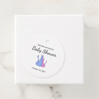 Cute Baby Shower Cat Twillingars Blue Rosa Gåvor Etiketter
