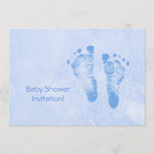 Cute Baby Shower for Boy Blue Baby Feed Inbjudningar