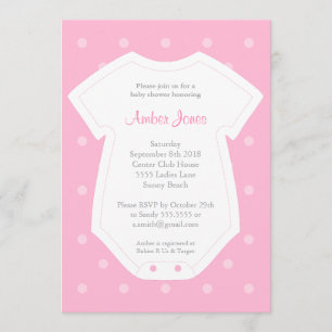 Cute Baby Shower-inbjudan på Rosa för en flicka Inbjudningar