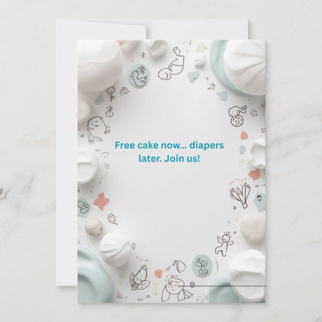 Cute Baby Shower Invitation Card Template Editable Inbjudningar (Framsida)