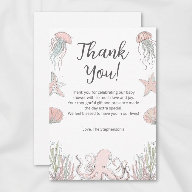 Cute Baby Shower Ocean Coastal Theme Tack Kort (Skapare uppladdad)