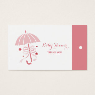 Cute Baby Shower Rosa Parbrella Tack Märkres Visitkort