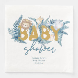 Cute Baby Shower Safari Animals Pappersservett