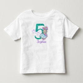 Cute Baby Sjöjungfru 5:e födelsedagen T-Shirt