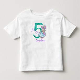 Cute Baby Sjöjungfru 5:e födelsedagen T-Shirt