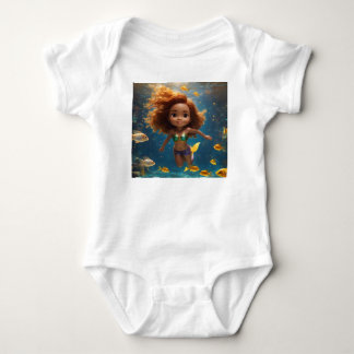 Cute Baby Sjöjungfru Bodykostym T Shirt