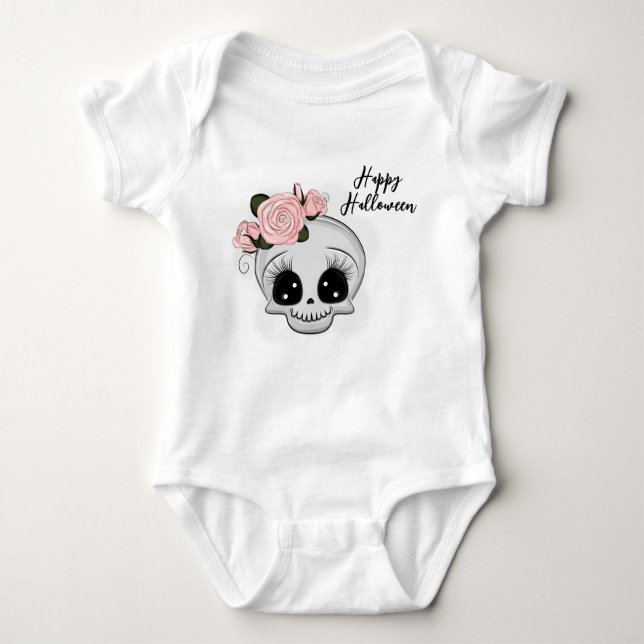 Cute Baby Skull Baby Bodykostym T Shirt (Framsida)