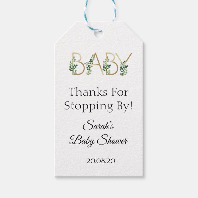 Cute Baby Slogan Baby Shower Tack Presentetikett (Framsidan)