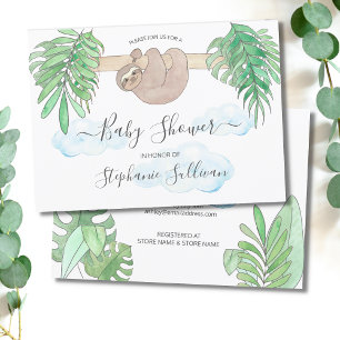 Cute Baby Sloth Gender Neutral Baby Shower Inbjudningar
