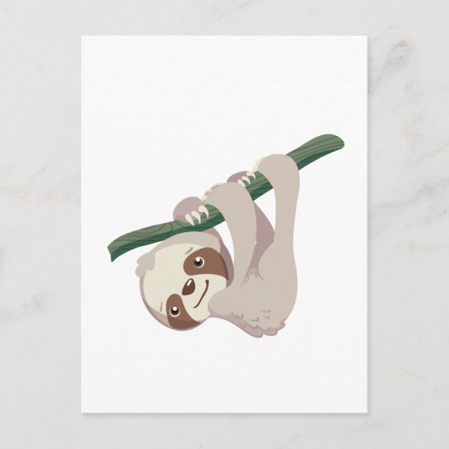 Cute Baby Sloth på Gren Vykort (Framsida)