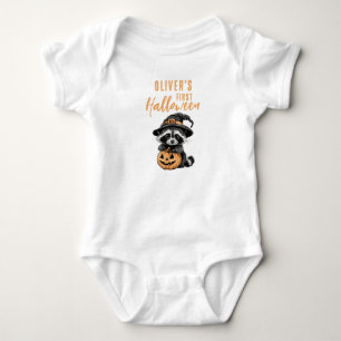 Cute Baby som First Halloween Raccoon T Shirt