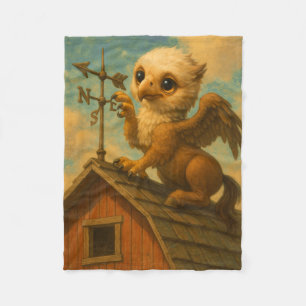 Cute baby stort öga hippogriff lustig fantasi kons fleecefilt