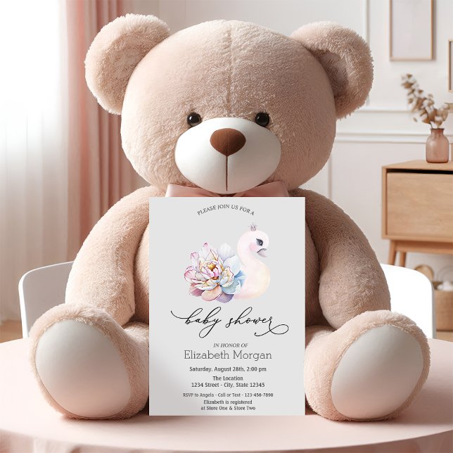 Cute Baby Svan Polka dots Inbjudningar (Skapare uppladdad)