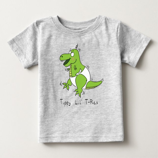 Cute Baby T-Rex Dinosaur Kids T Shirt (Framsida)