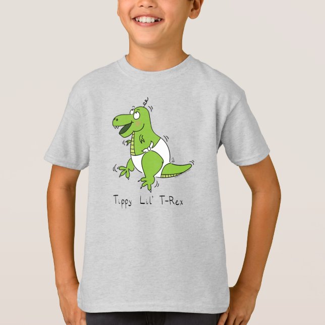 Cute Baby T-Rex Dinosaur Kids T Shirt (Framsida)
