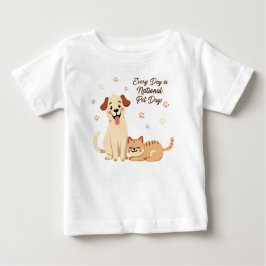 Cute Baby T-Shirt med Hund och katt