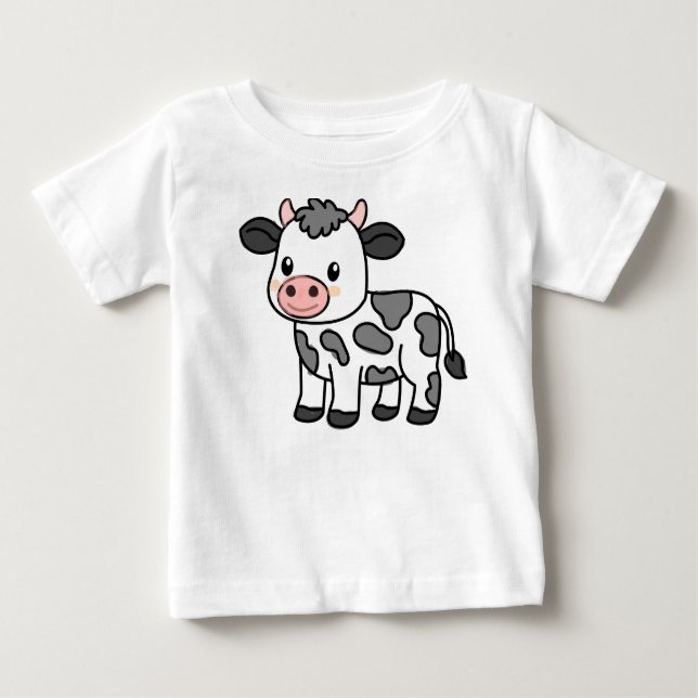 Cute Baby T-Shirt with Adorable Cow Illustration (Framsida)