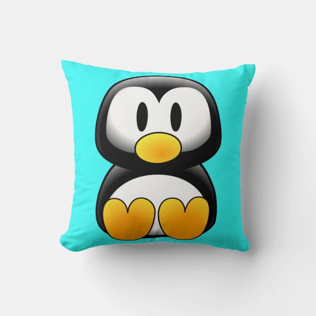 Cute Baby Tecknad Penguin Kudde (Framsida)