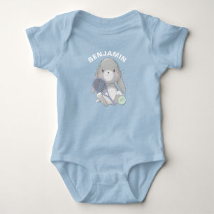 Cute baby tennis-spelare med eget namn t shirt