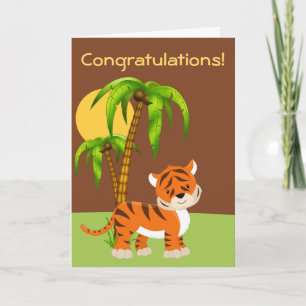 Cute Baby Tiger-hälsningskort Kort