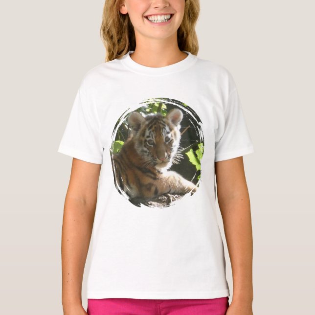Cute Baby Tiger Kids T-Shirt (Framsida)