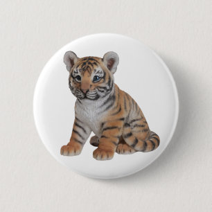 Cute Baby Tiger Unge Knapp