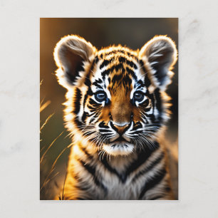 Cute Baby Tiger Unge Vykort