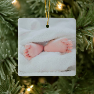 Cute Baby Toes and Feet Julgransprydnad Keramik