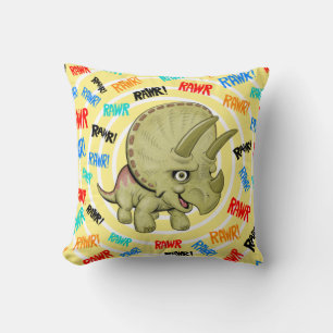 Cute Baby Triceratops RAWR Pillow Kudde