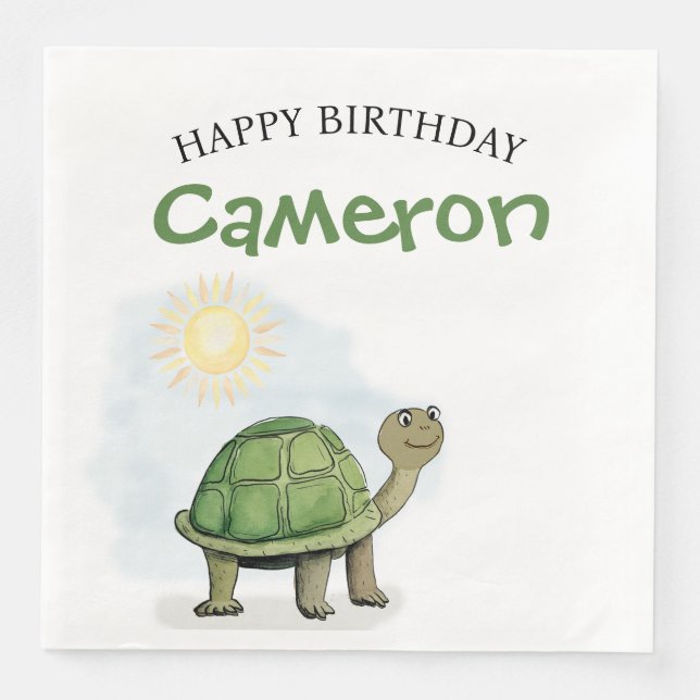 Cute Baby Turtle Illustration Pappersservett (Framsida)