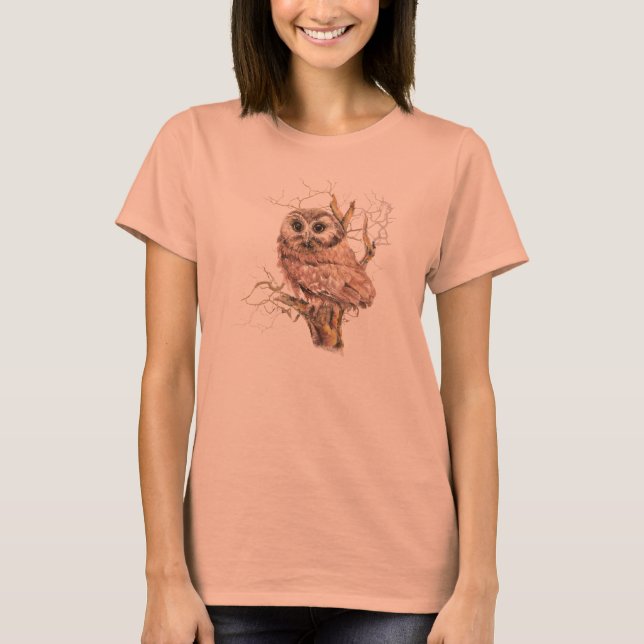 Cute Baby Uggla för dem som love birds Tee (Framsida)